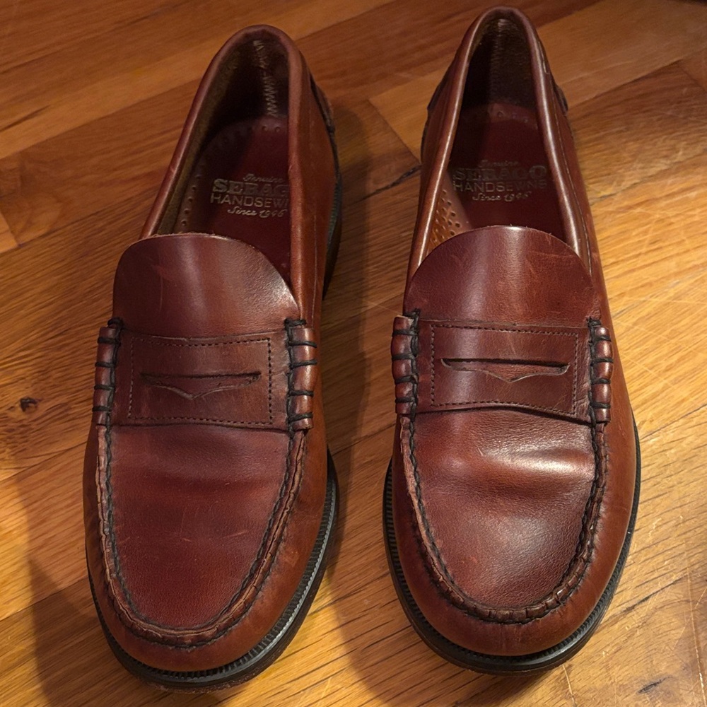 Sebago Men's Rich Brown Leather Slip-Ons